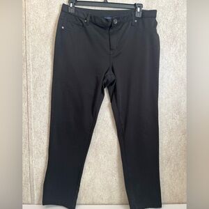 Khakis & Co Trademark Black Jeggings Stretch front zip  Ladies 16